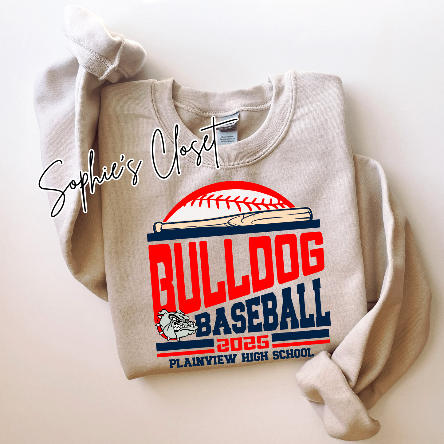 Bulldog Baseball Crewneck Sweater