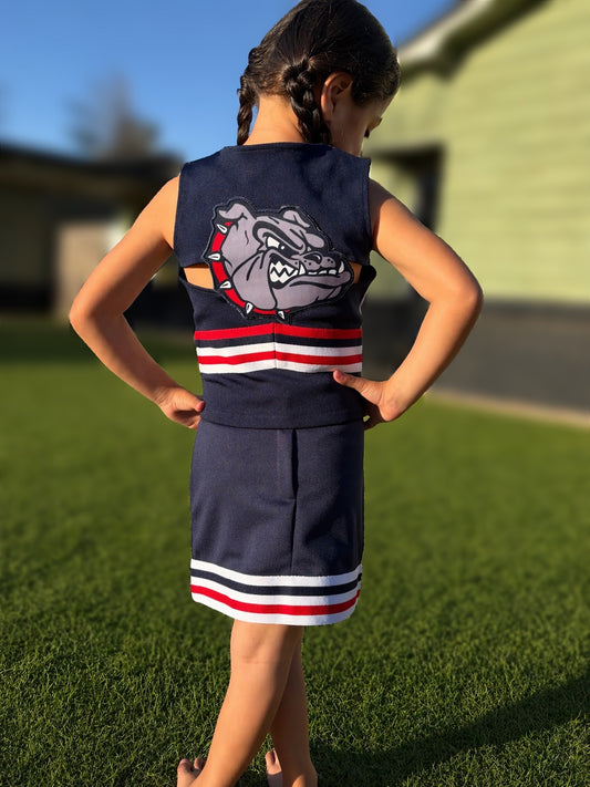 Plainview Bulldogs 2 Piece Cheer Uniform w/ Bulldog