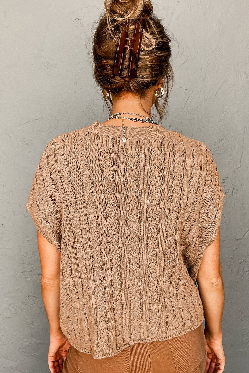 Knit Short Sleeve Sweater