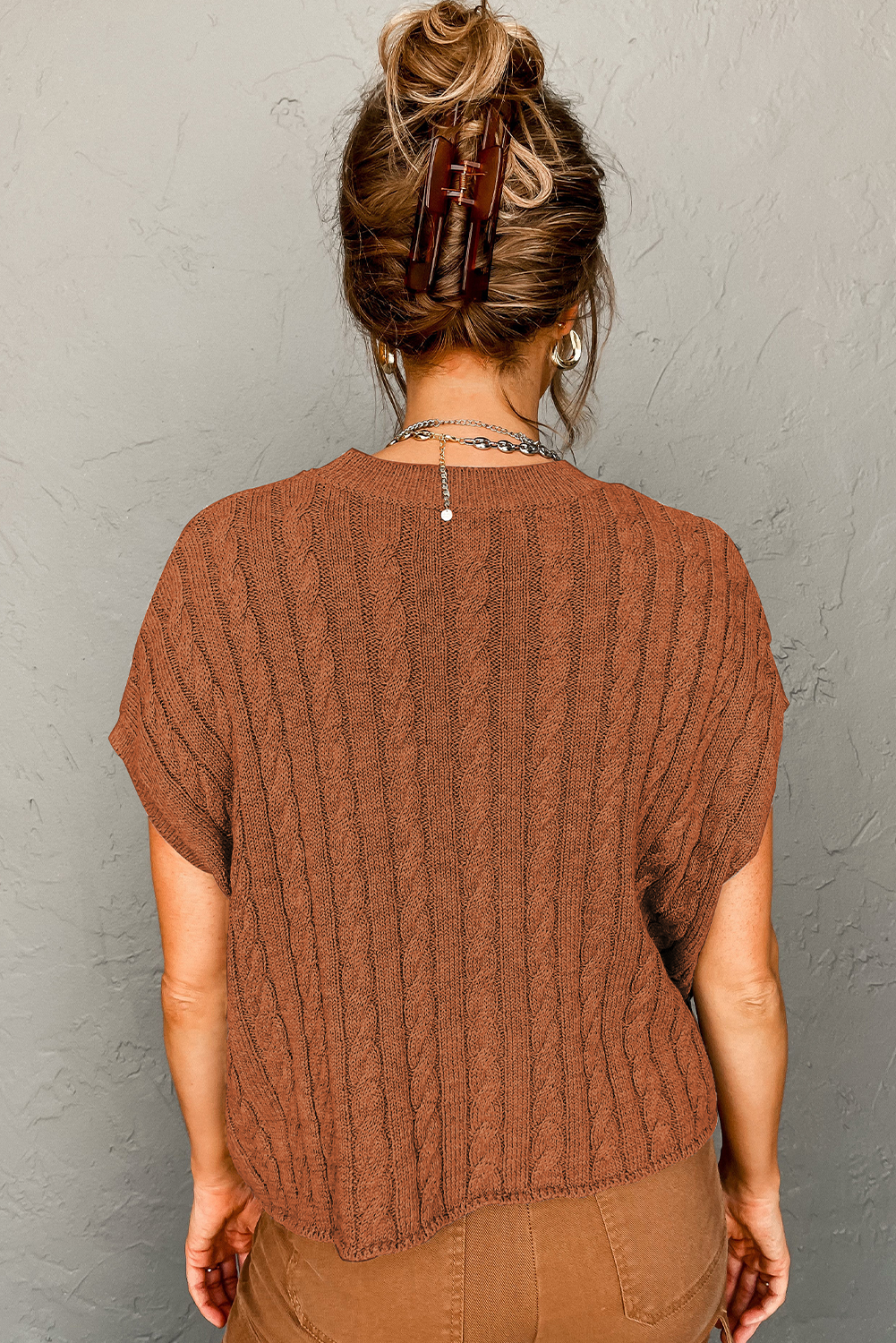 Knit Short Sleeve Sweater