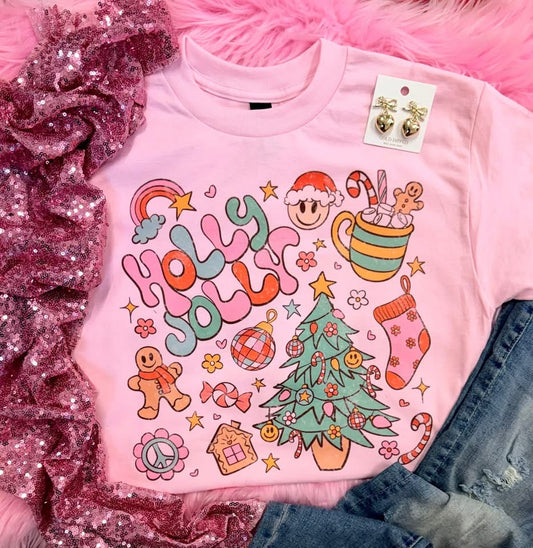 Holly Jolly on Pink