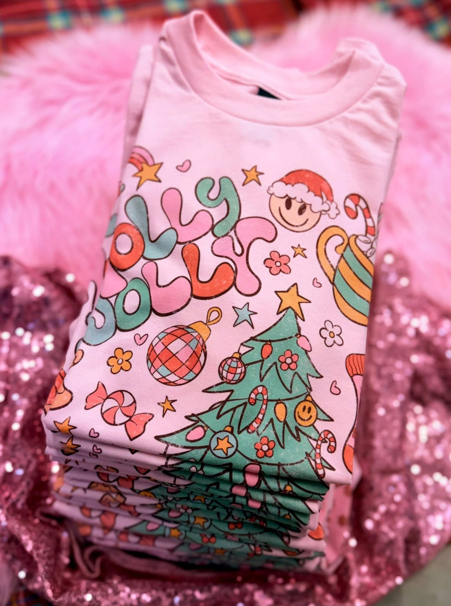 Holly Jolly on Pink
