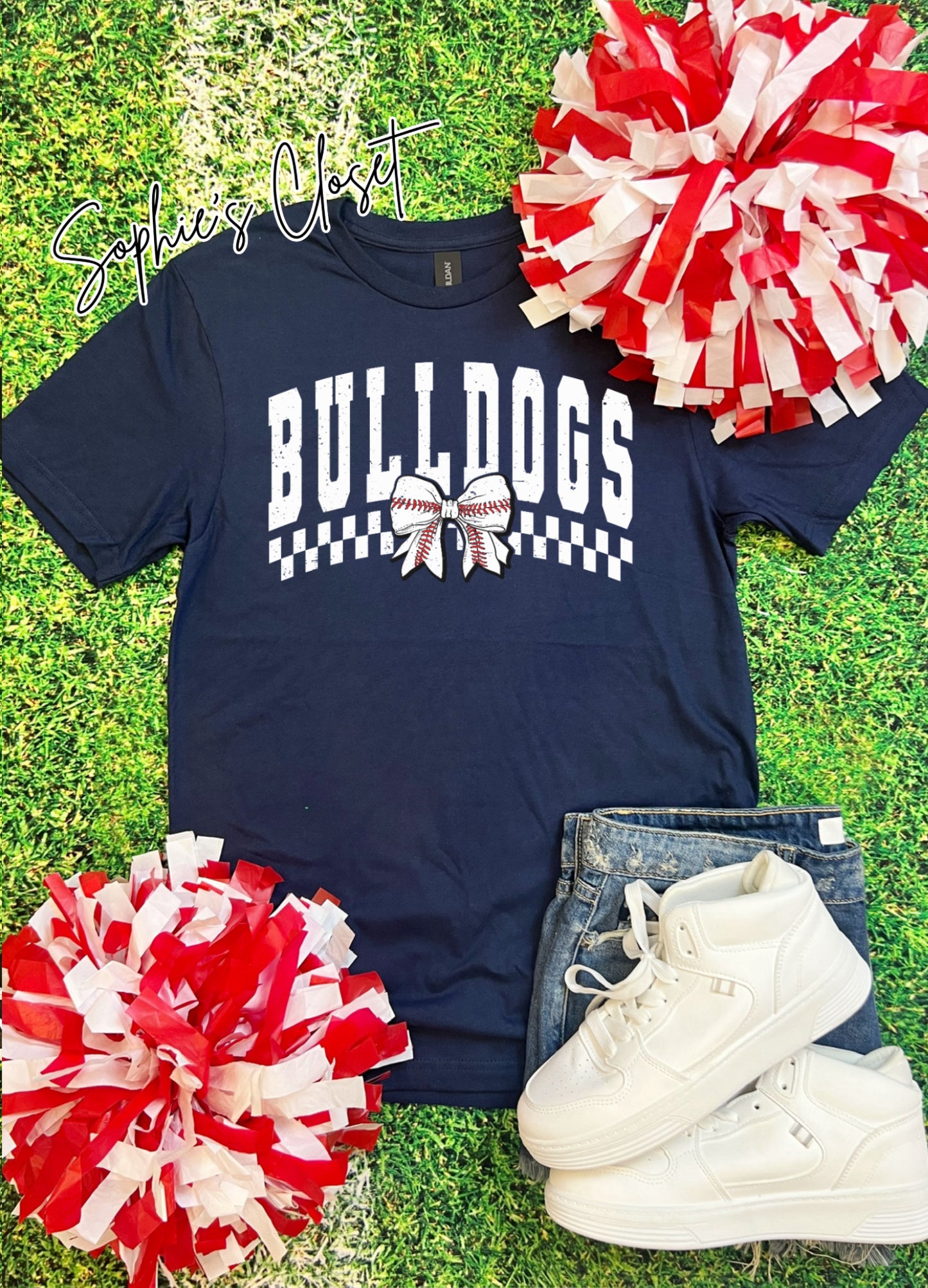 Baseball Bulldog Bow