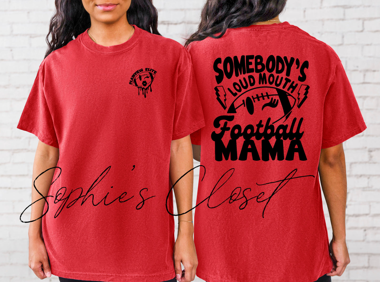 Loud Mouth Football Mama (red)