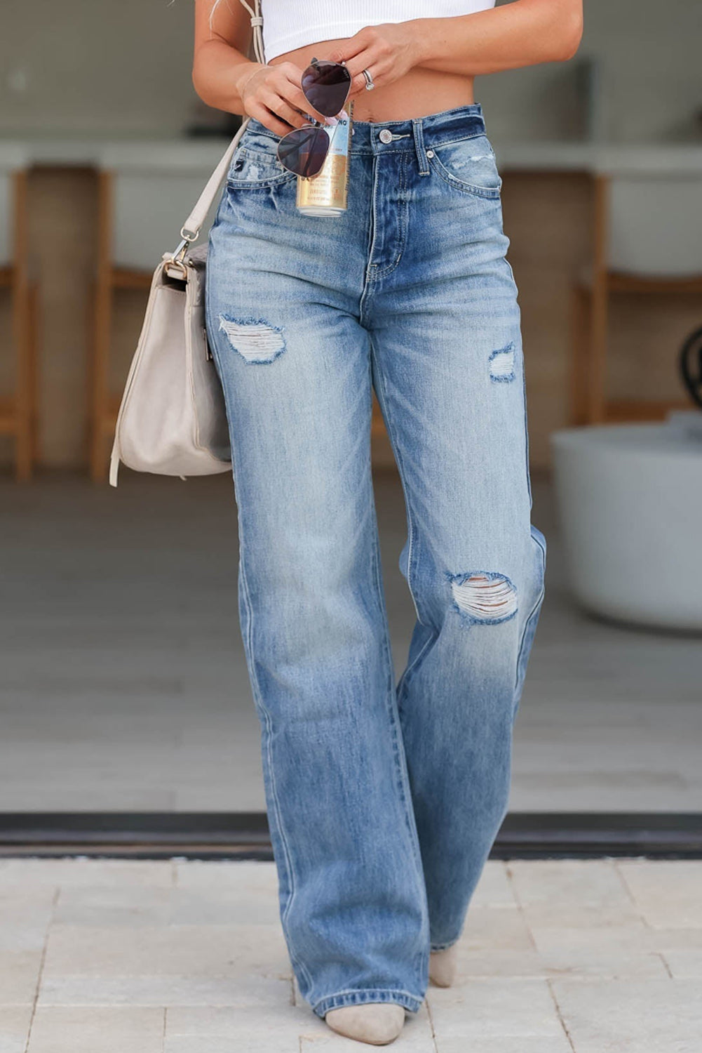 Light Blue Distressed Jeans