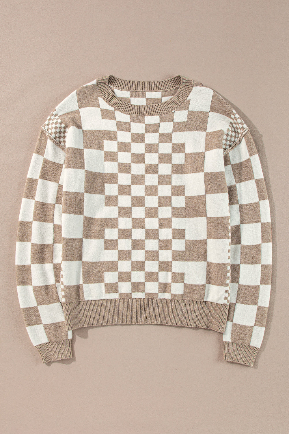 Two Tone checkered Sweater Top