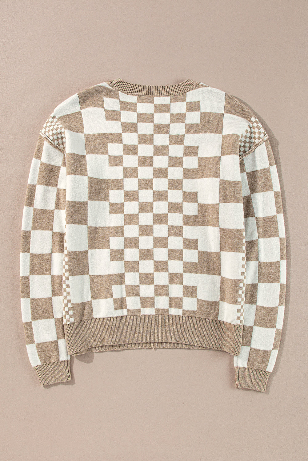 Two Tone checkered Sweater Top