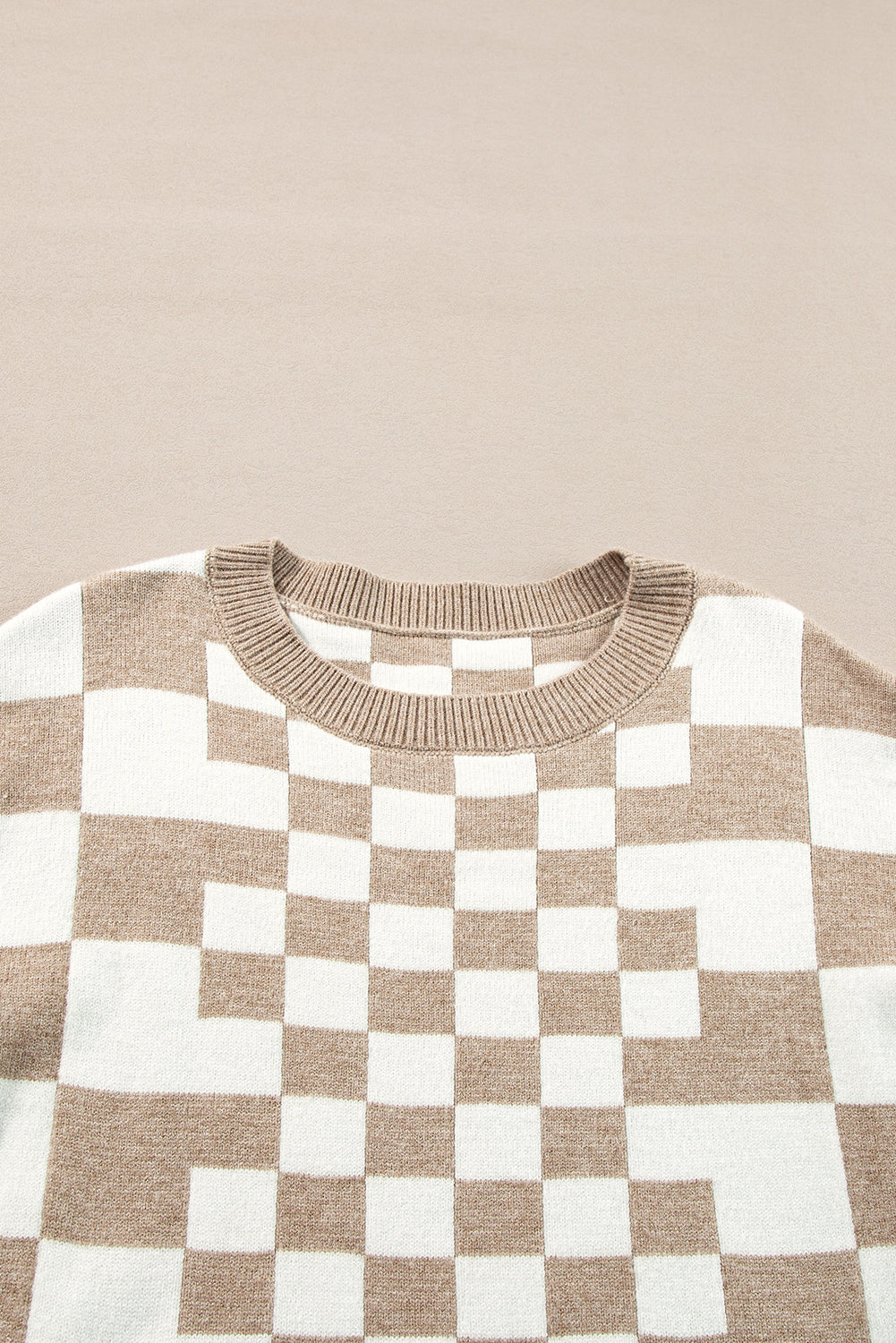 Two Tone checkered Sweater Top