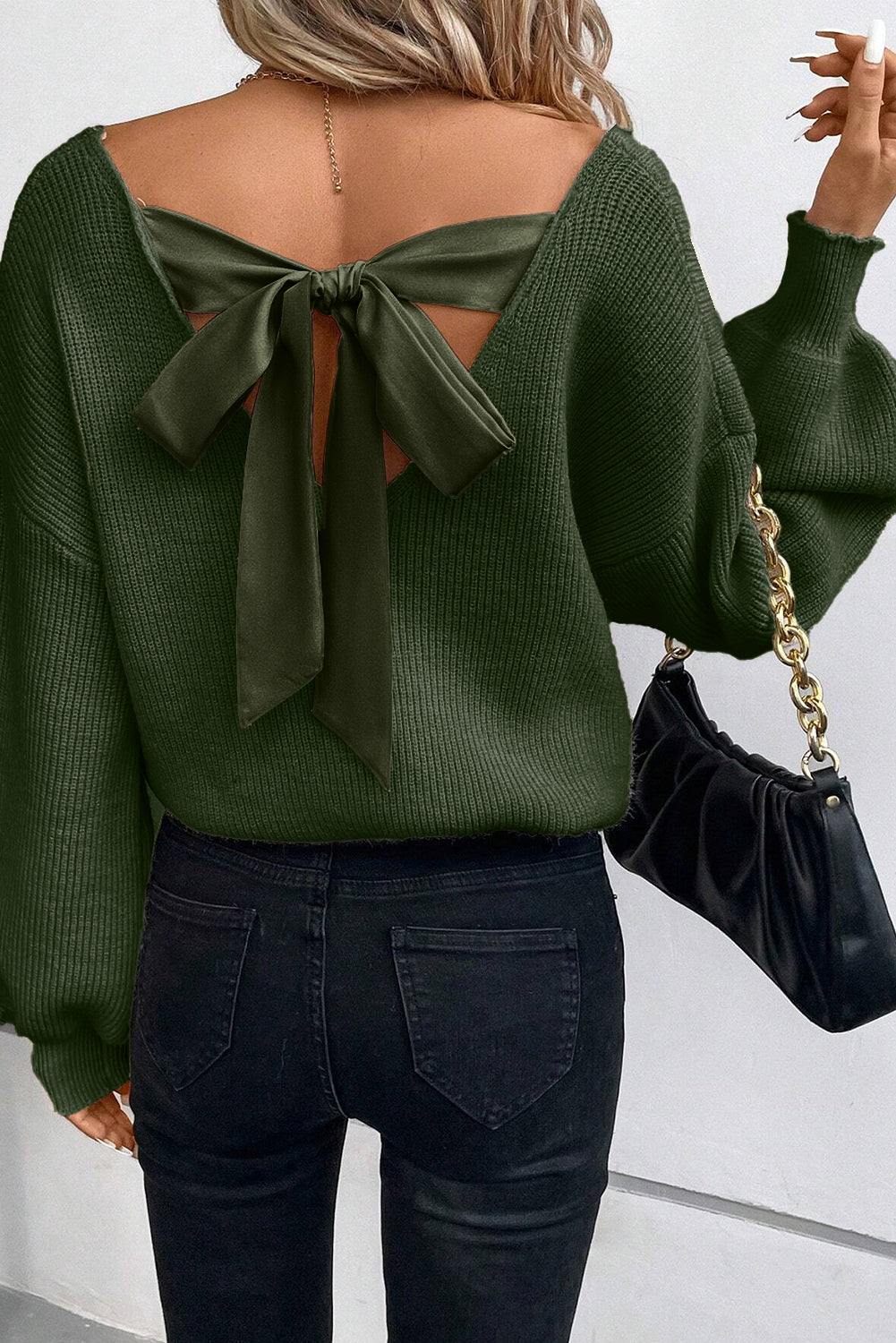 Back Bow Sweater Top