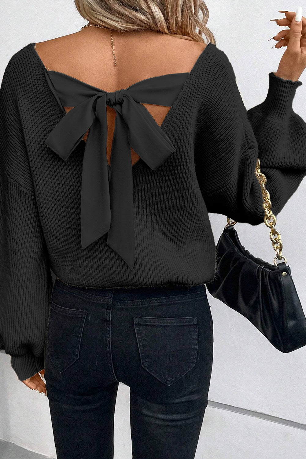 Back Bow Sweater Top