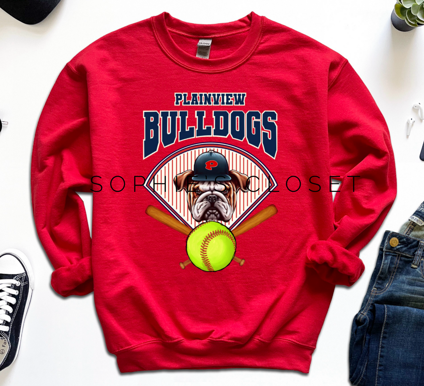 Softball Vintage Plainview Bulldogs Sweater