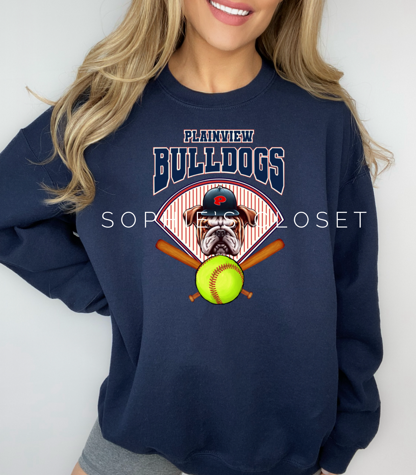 Softball Vintage Plainview Bulldogs Sweater