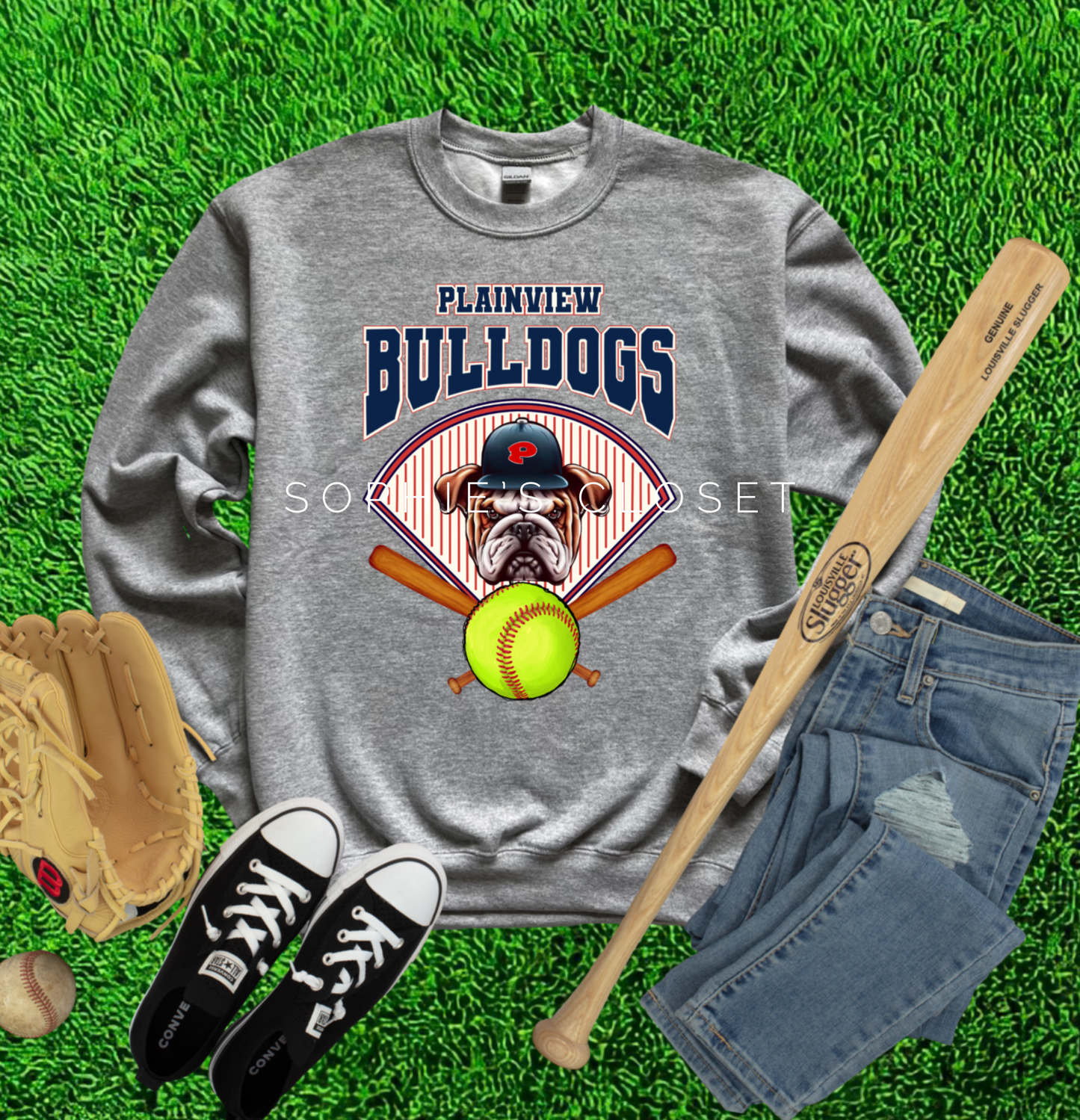 Softball Vintage Plainview Bulldogs Sweater