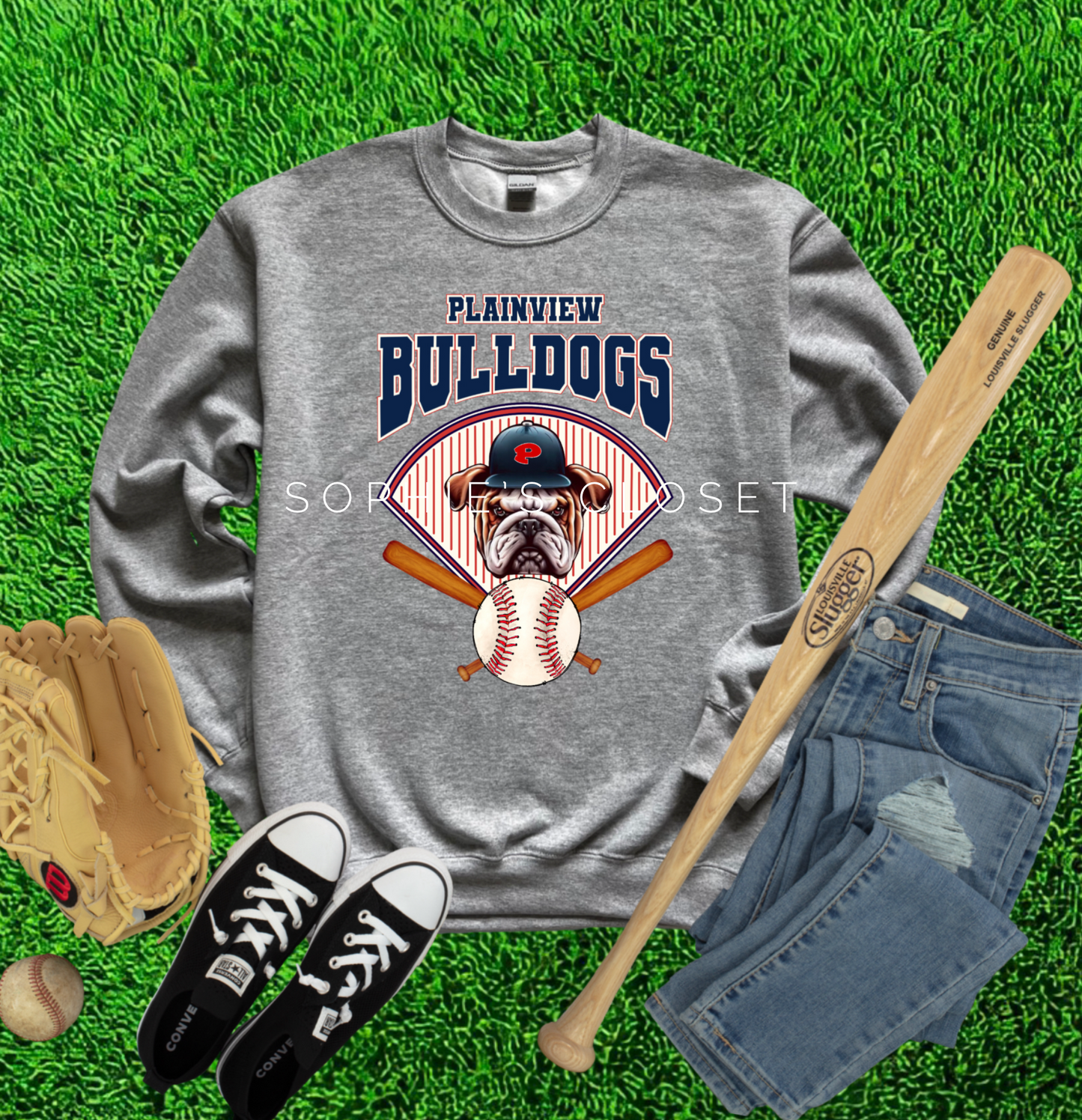 Baseball Vintage Bulldog Sweater